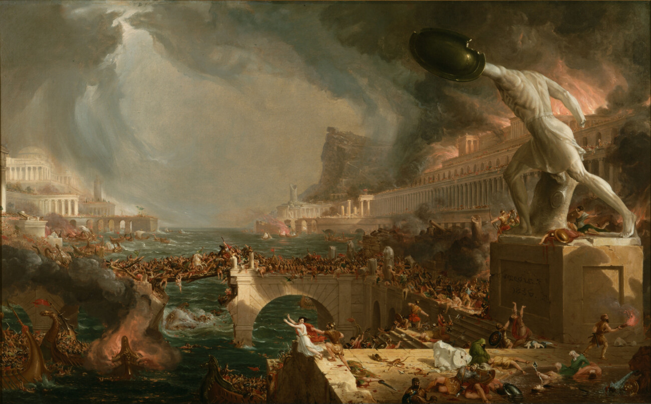 The Course of Empire: Destruction (1836) by Thomas Cole. Courtesy Met Museum, New York/Wikipedia