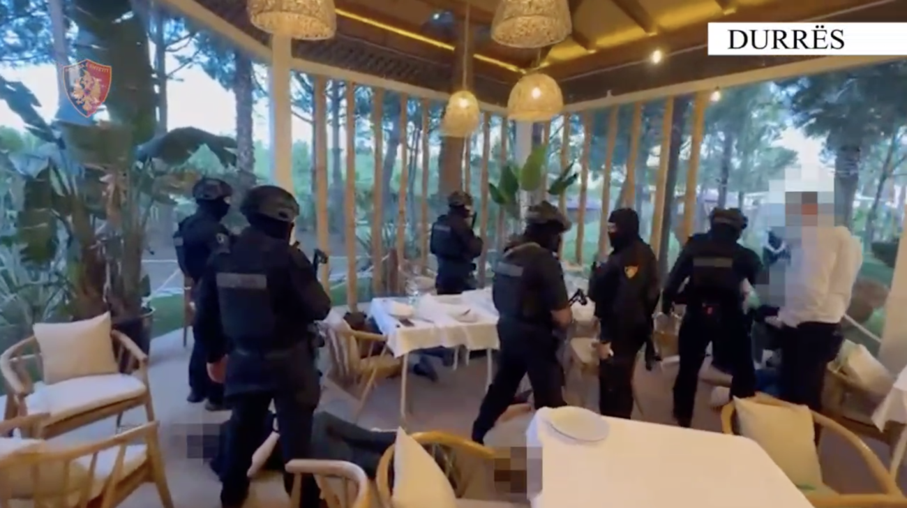 Pamje nga operacioni policor. "Screenshot" nga video e Policisë së Shtetit