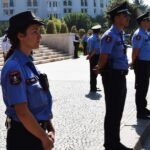 Policia e Shtetit gjatë një proteste. Foto: Media Amfora