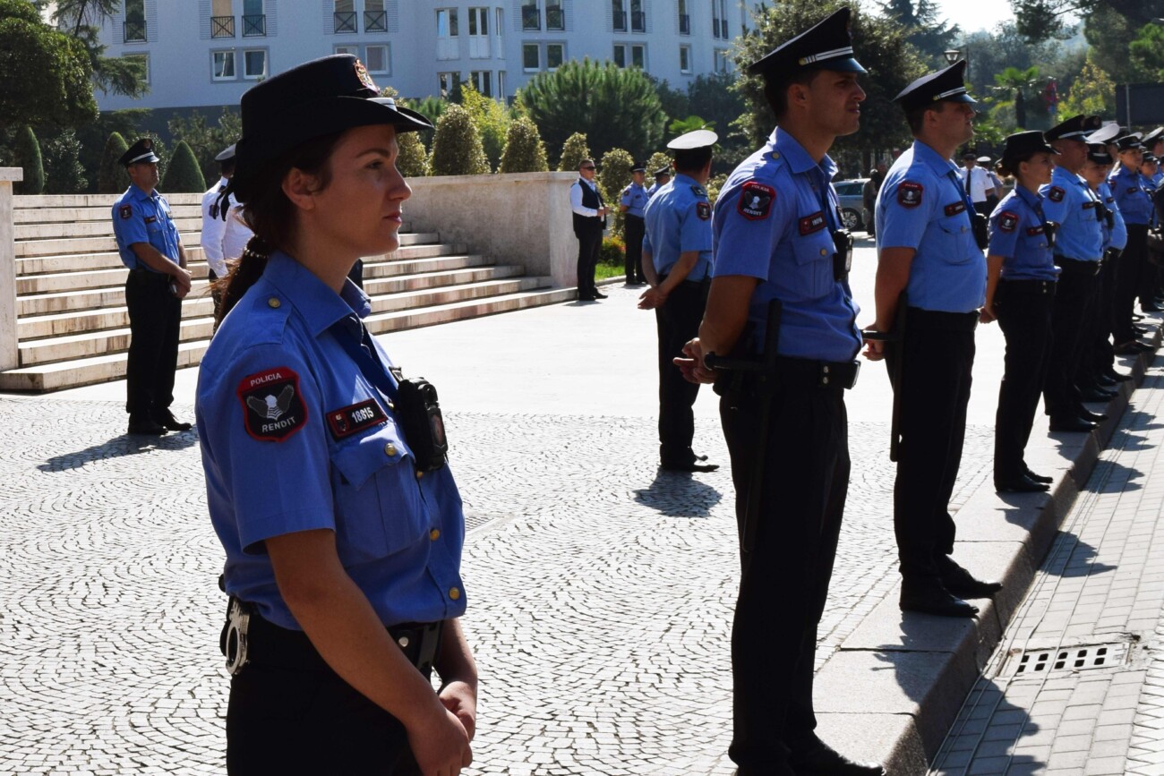 Policia e Shtetit gjatë një proteste. Foto: Media Amfora