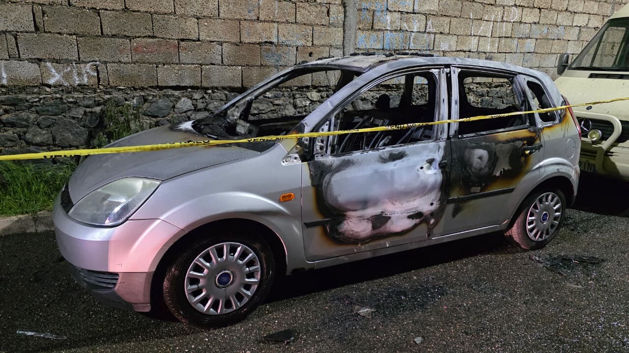 Foto e automjetit pas ngjarjes. Burimi Media Amfora