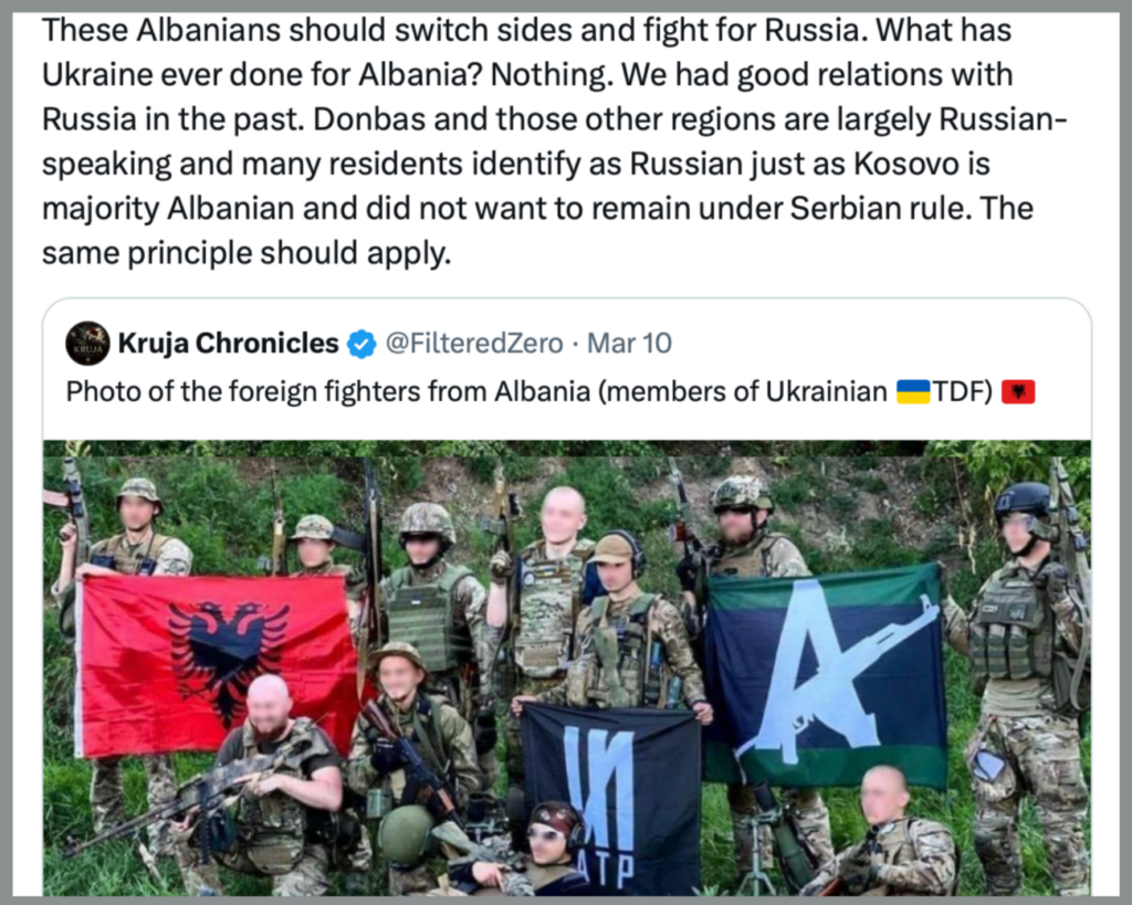 Pamje e postimeve të profilit "Kruja Chronicles" në "X"